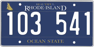 RI license plate 103541