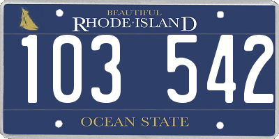 RI license plate 103542