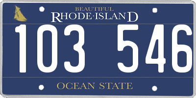 RI license plate 103546