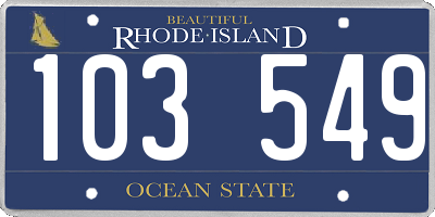 RI license plate 103549