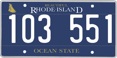 RI license plate 103551