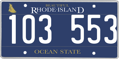 RI license plate 103553