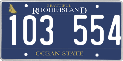 RI license plate 103554