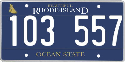 RI license plate 103557