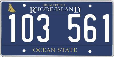 RI license plate 103561