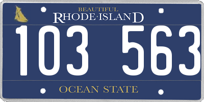 RI license plate 103563