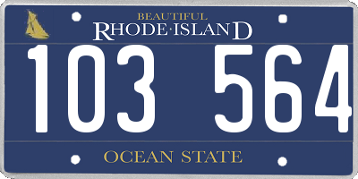 RI license plate 103564