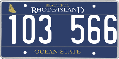 RI license plate 103566