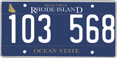 RI license plate 103568