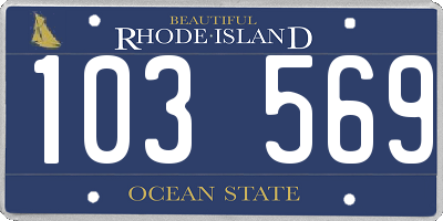 RI license plate 103569
