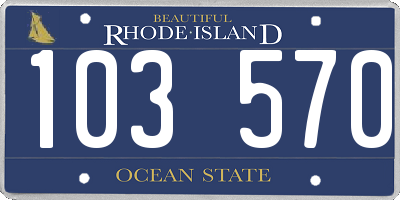 RI license plate 103570