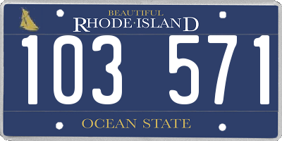 RI license plate 103571