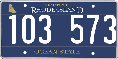 RI license plate 103573