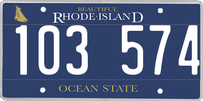RI license plate 103574