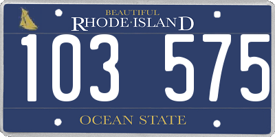 RI license plate 103575