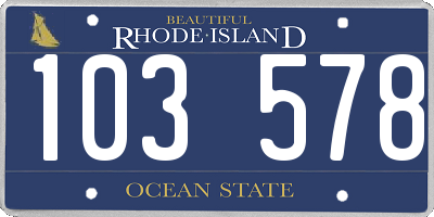 RI license plate 103578