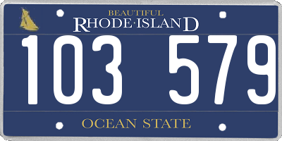 RI license plate 103579