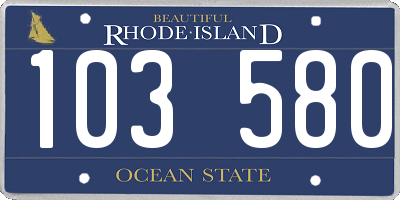 RI license plate 103580