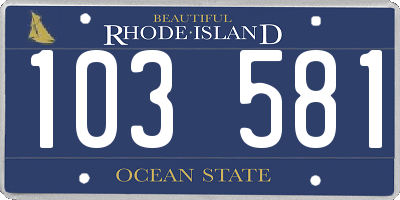 RI license plate 103581