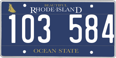 RI license plate 103584