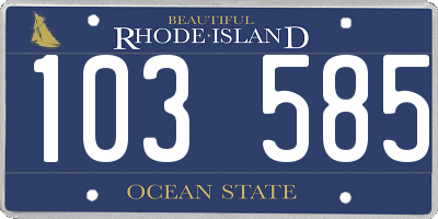 RI license plate 103585