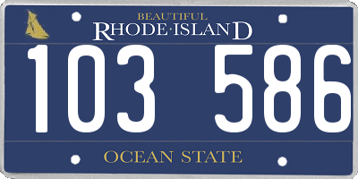 RI license plate 103586