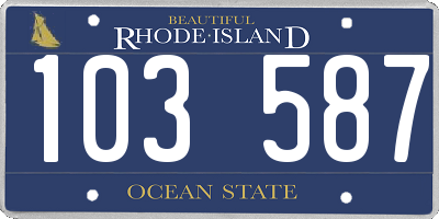 RI license plate 103587