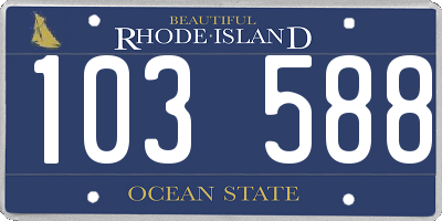 RI license plate 103588