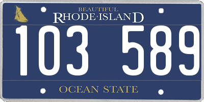 RI license plate 103589