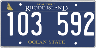 RI license plate 103592