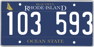 RI license plate 103593