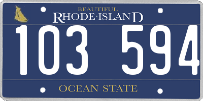 RI license plate 103594