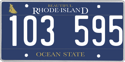 RI license plate 103595