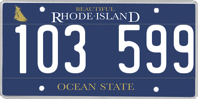 RI license plate 103599
