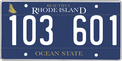 RI license plate 103601
