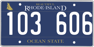 RI license plate 103606