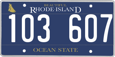 RI license plate 103607
