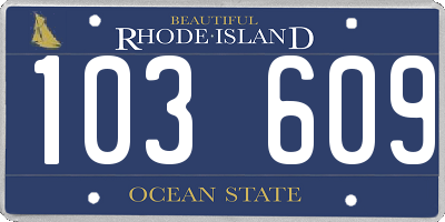 RI license plate 103609