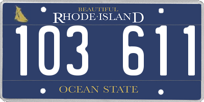 RI license plate 103611