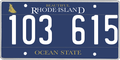 RI license plate 103615