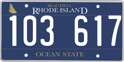 RI license plate 103617