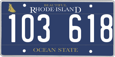 RI license plate 103618