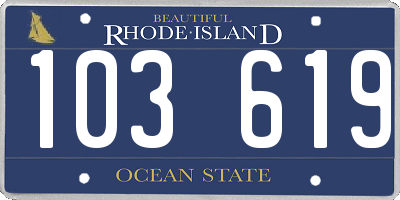 RI license plate 103619