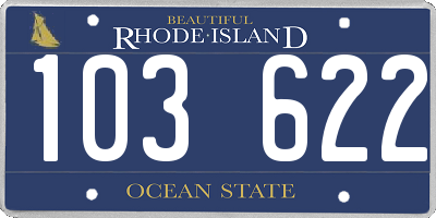 RI license plate 103622