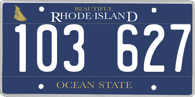 RI license plate 103627