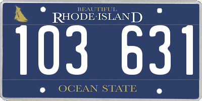 RI license plate 103631
