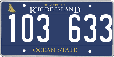 RI license plate 103633