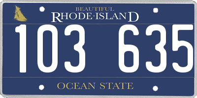 RI license plate 103635