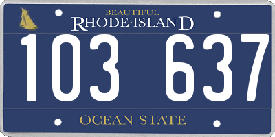RI license plate 103637