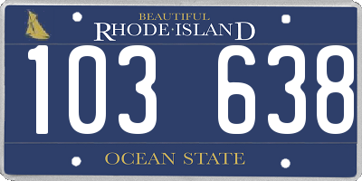RI license plate 103638